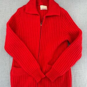 Vintage knockabouts by Pendleton Red wool Collared Full Zip Sweater 38.‎